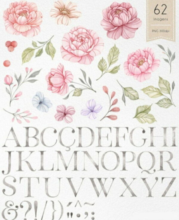 Kit Digital Floral Aquarela - Image 2