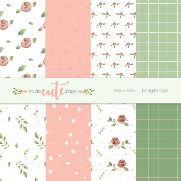 Kit Digital - Floral Papel e Frame - Imagem 2