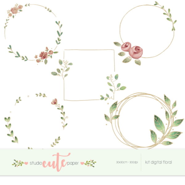Kit Digital - Floral Papel e Frame - Imagem 3