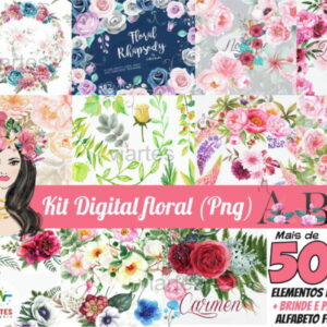 KIT DIGITAL FLORAL PNG