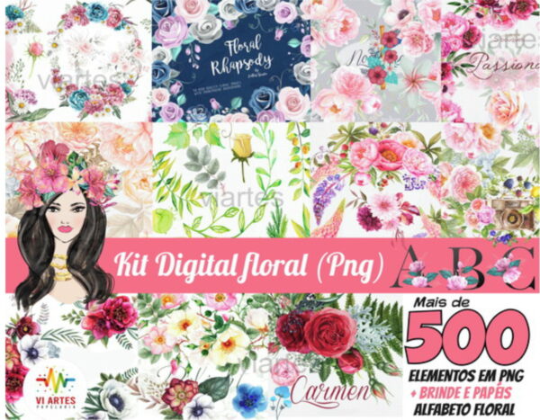 KIT DIGITAL FLORAL PNG