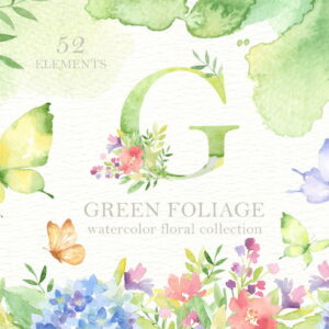 Kit Digital Flores Aquarela
