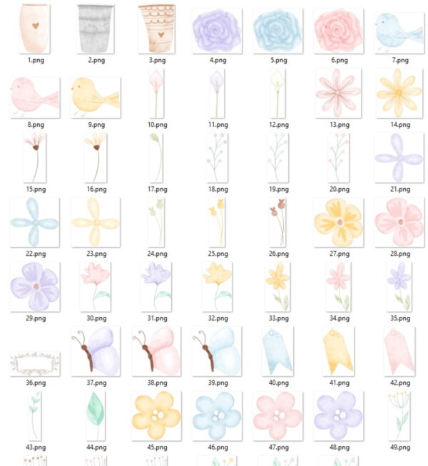 Kit Digital Flores Dia das Mães em Aquarela #0574 - Imagem 3