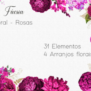 Kit Digital - Flores Fucsia / Floral Fúcsia - Fúchsia 2