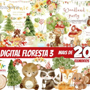KIT DIGITAL FLORESTA AQUARELA 3