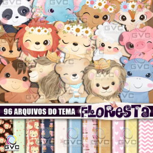Kit Digital Floresta Encantada Aquarela