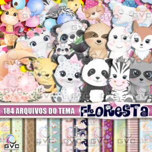 Kit Digital Floresta Encantada Aquarela