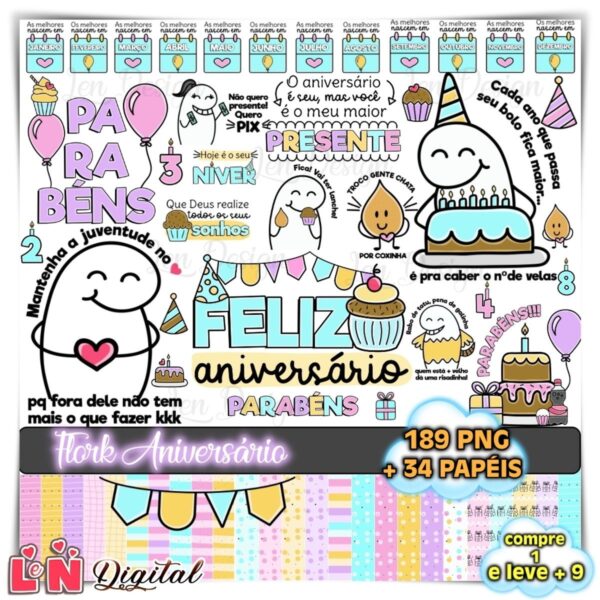 Kit Digital Flork Aniversário