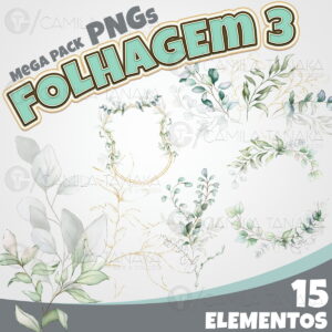 Kit Digital Folhagem Aquarela 3 (pague 1 Leve 3)