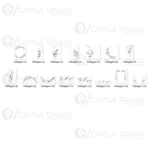 Kit Digital Folhagem Aquarela 3 (pague 1 Leve 3) - Imagem 2