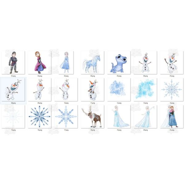 Kit Digital Frozen Aquarela - Imagem 2