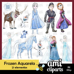 Kit Digital Frozen Aquarela