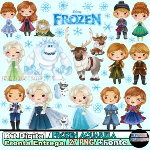 Kit Digital Frozen Aquarela