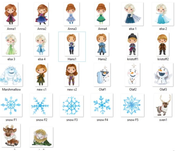 Kit Digital Frozen Aquarela 01 Png - Imagem 2