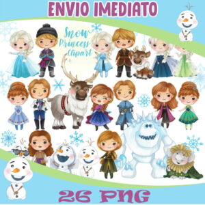 Kit Digital Frozen Cute Aquarela