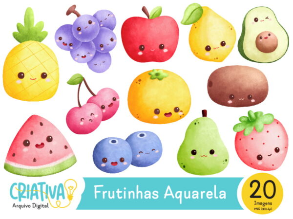 Kit Digital - Frutinhas Aquarela