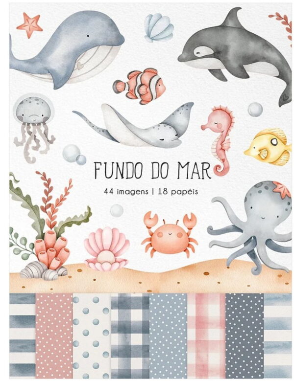 Kit Digital Fundo do Mar Aquarela