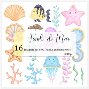 Kit Digital - Fundo do Mar Aquarela