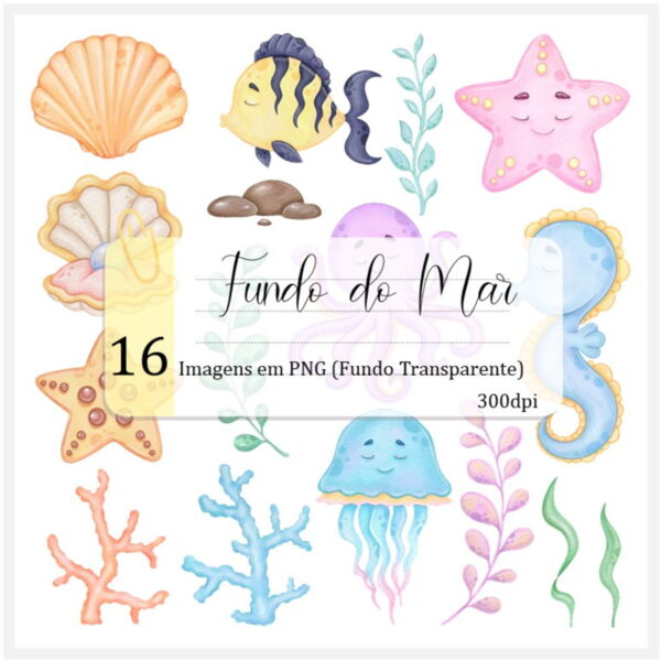 Kit Digital - Fundo do Mar Aquarela