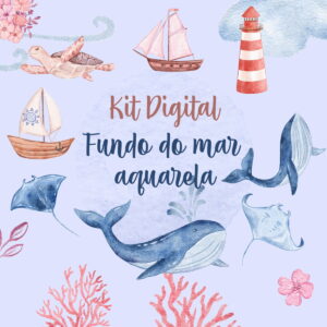Kit Digital Fundo do Mar Aquarela