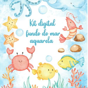 Kit Digital Fundo do Mar Aquarela