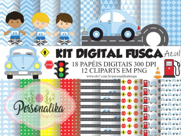 Kit Digital Fusca Azul
