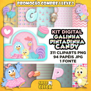 Kit Digital Galinha Pintadinha Candy