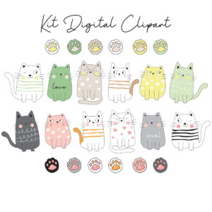 Kit Digital Gatinhos PNG e PDF