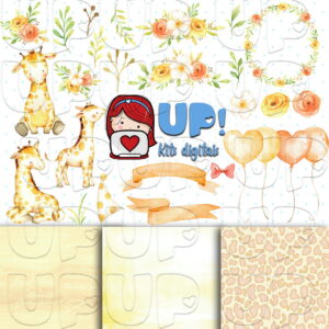 Kit Digital Girafinha Aquarelado