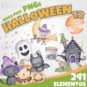 Kit Digital Halloween 12 Aquarela (pague 1 Leve 3)