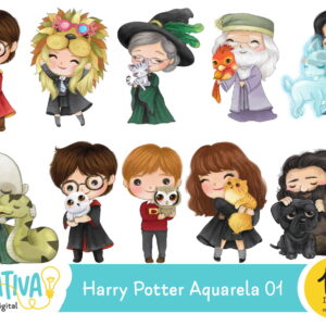 Kit Digital - Harry Potter Aquarela 01
