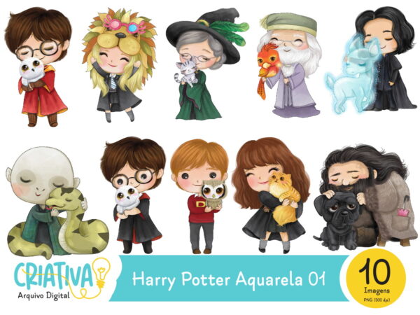 Kit Digital - Harry Potter Aquarela 01