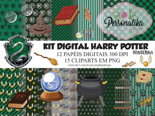 Kit Digital Harry Potter (sonserina)