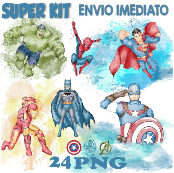Kit Digital Heróis Aquarela