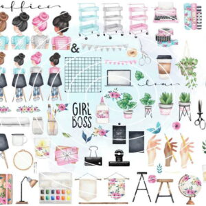 Kit Digital - Home Office Aquarela (cod. 0257)