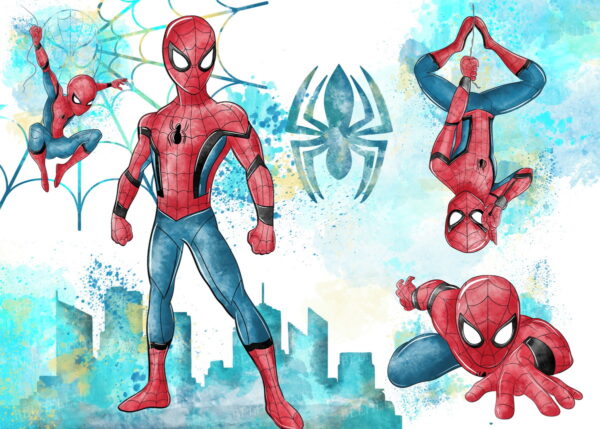Kit Digital Homem Aranha Aquarela - Image 3