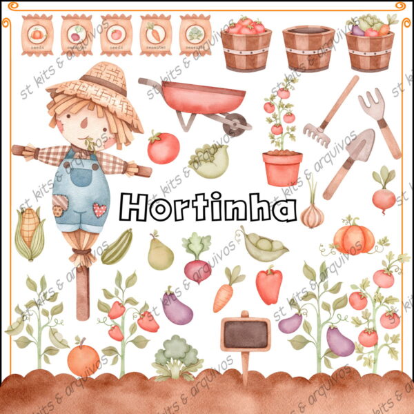 Kit Digital Hortinha Aquarela