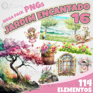 Kit Digital Jardim Encantado Aquarela 16 (pague 1 Leve 3)