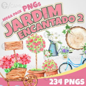 Kit Digital Jardim Encantado Aquarela 2 (pague 1 Leve 3)