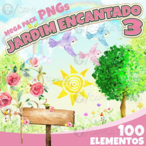 Kit Digital Jardim Encantado Aquarela 3 (pague 1 Leve 3)