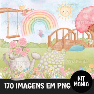 Kit Digital Jardim Encantado Aquarela