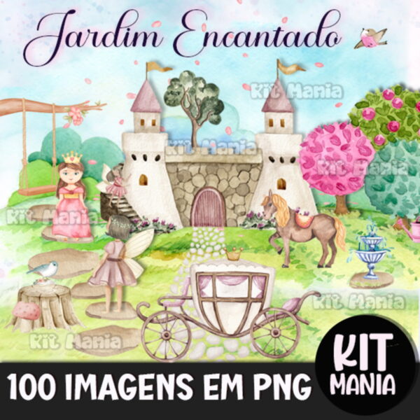 Kit Digital Jardim Encantado Aquarela