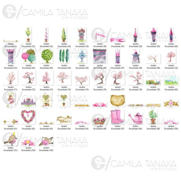 Kit Digital Jardim Encantado Aquarela (pague 1 Leve 3) - Imagem 2