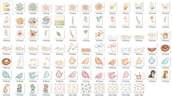 Kit Digital Jardim Floral Aquarela - Imagem 2