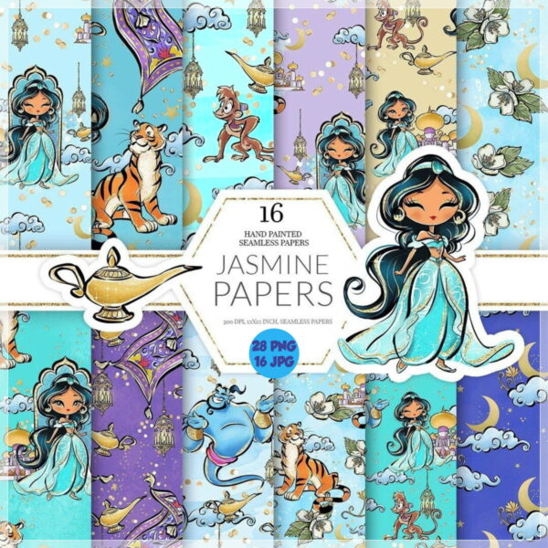 Kit Digital Jasmine Aquarela - Imagem 2