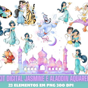 Kit Digital Jasmine e Aladdin Aquarela