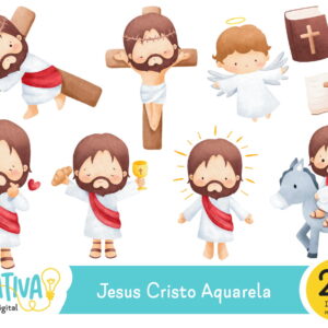 Kit Digital - Jesus Cristo Aquarela