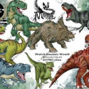 Kit Digital Jurassic World Aquarela