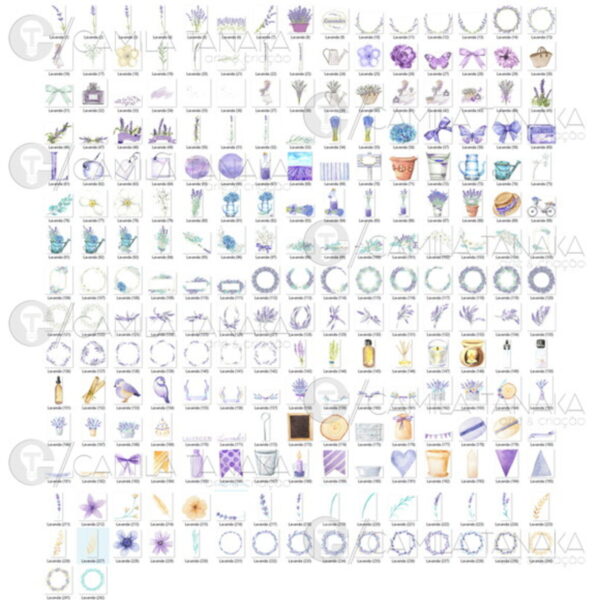 Kit Digital Lavanda Alfazema Aquarela (pague 1 Leve 3) - Image 2