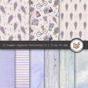 Kit Digital Lavanda Aquarela